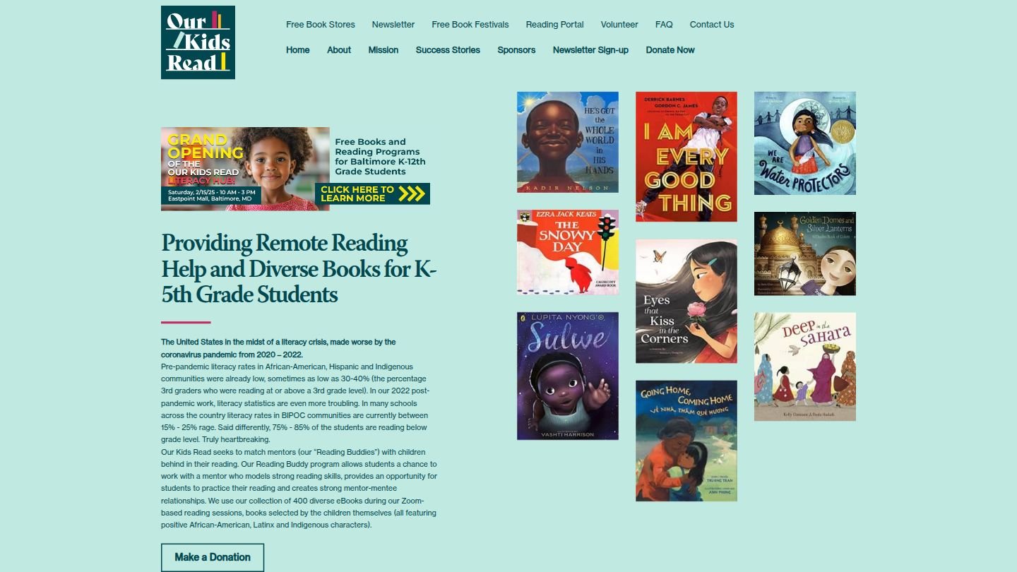 Grand Opening of the Our Kids Read event featuring diverse children's books